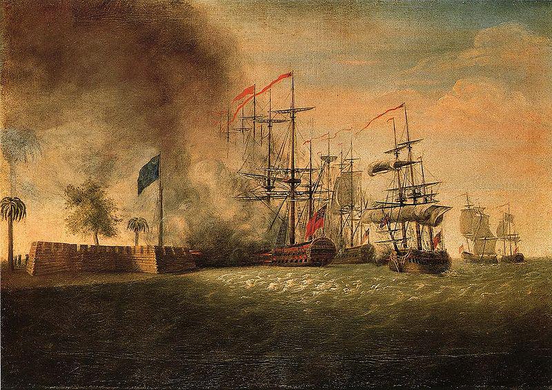 James Peale Sir Peter Parker's Attack Against Fort Moultrie oil painting image